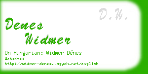 denes widmer business card