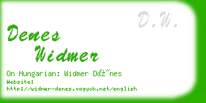 denes widmer business card